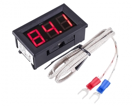 12V Red Fahrenheit Digital Temperature Meter -76F~999F LED Display with Industrial Grade 0.5m K-Type Thermocouple Temperature Sensor M6